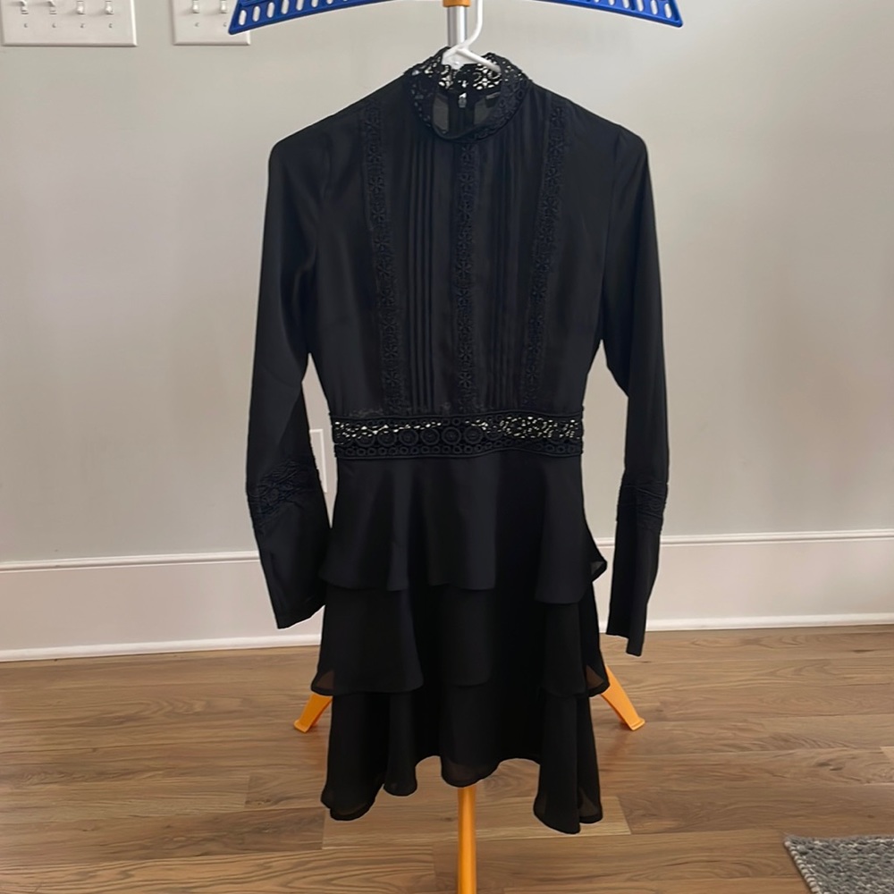 Pretty little thing black dress, size UK 8